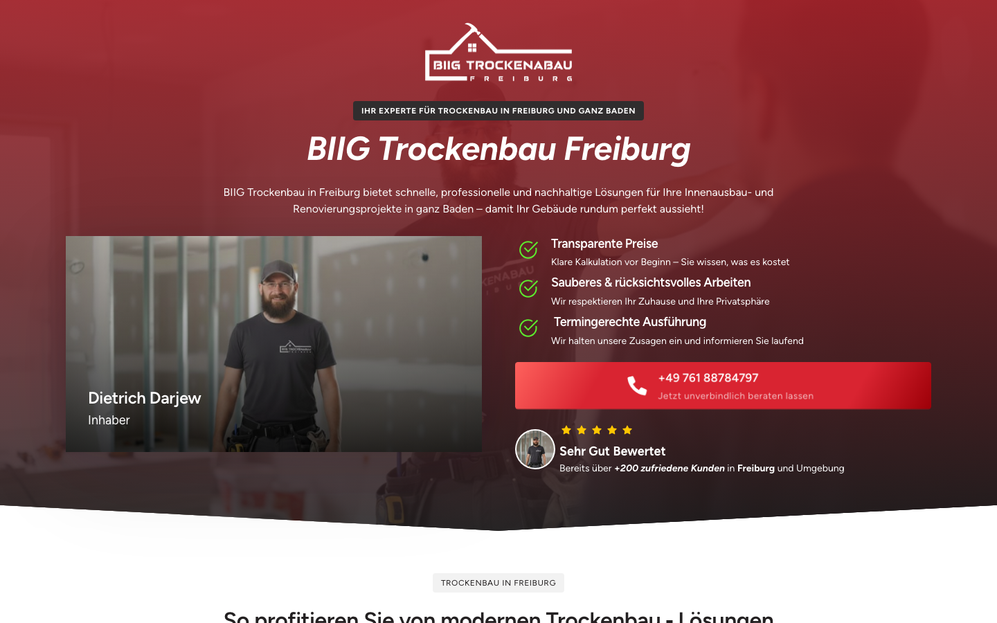 BIIG Trockenbau Website