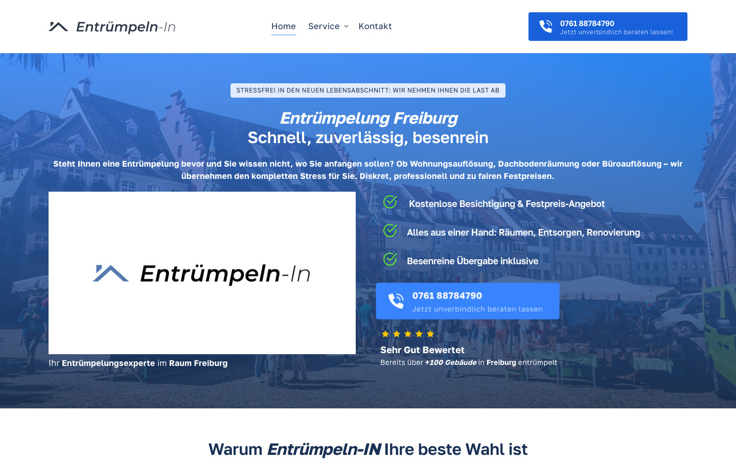 Entr&uuml;mpeln-In Website