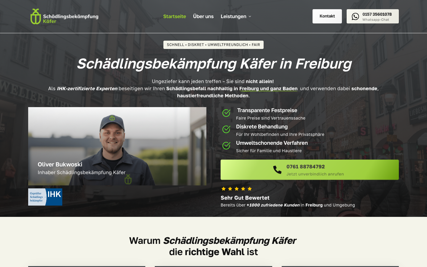 Sch&auml;dlingsbek&auml;mpfung K&auml;fer Website